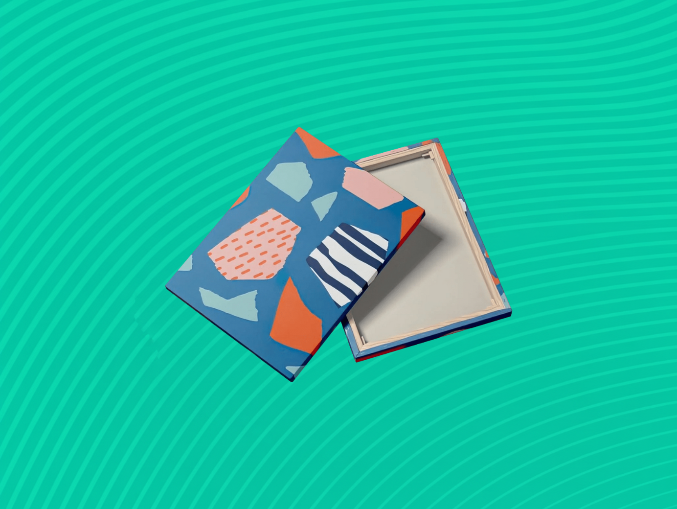 Varios insumos de impresión organizados en estanterías de almacén bien iluminado