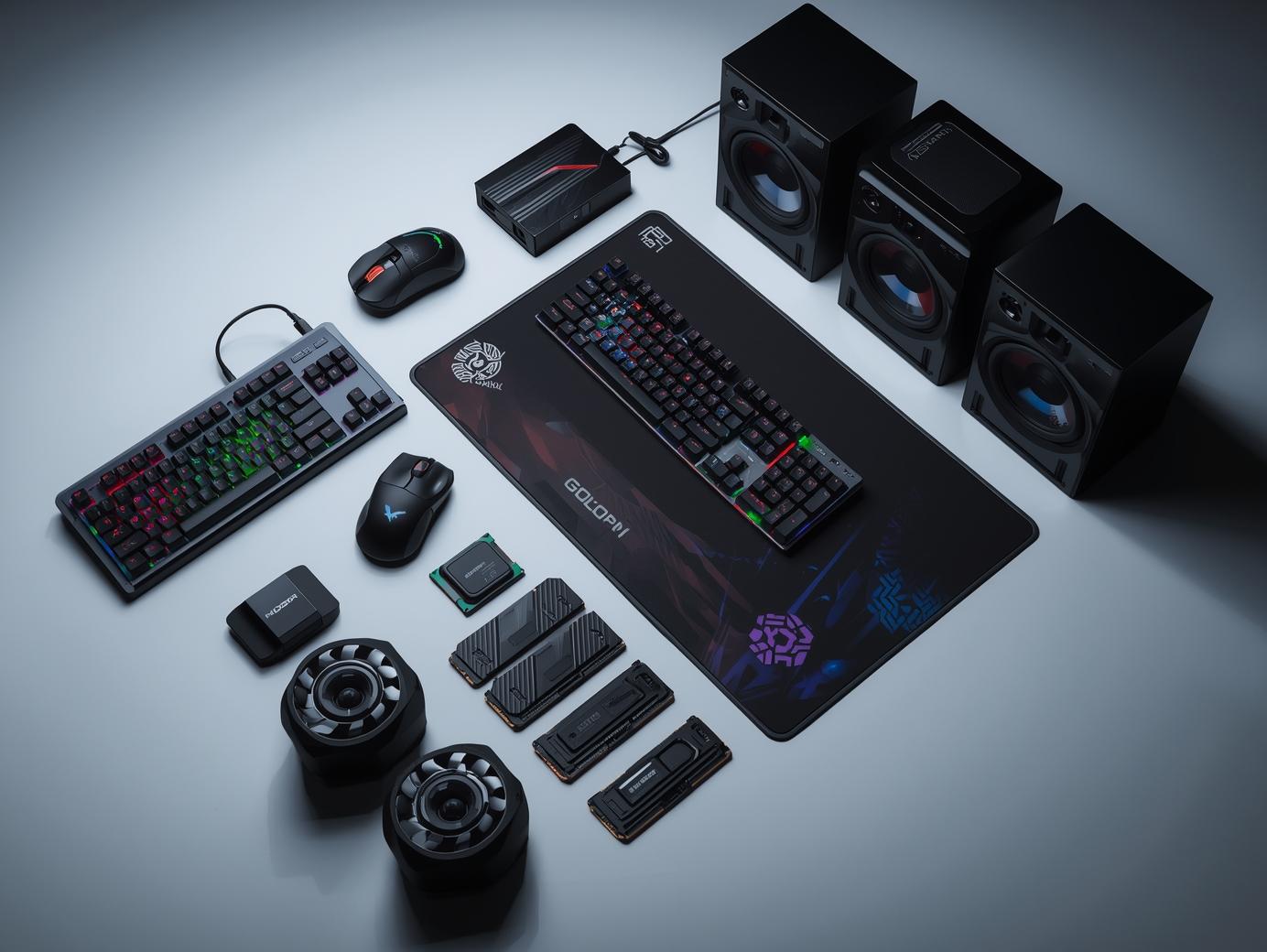 Equipo de informática moderno con pantallas de computadora y dispositivos tecnológicos en una mesa de trabajo