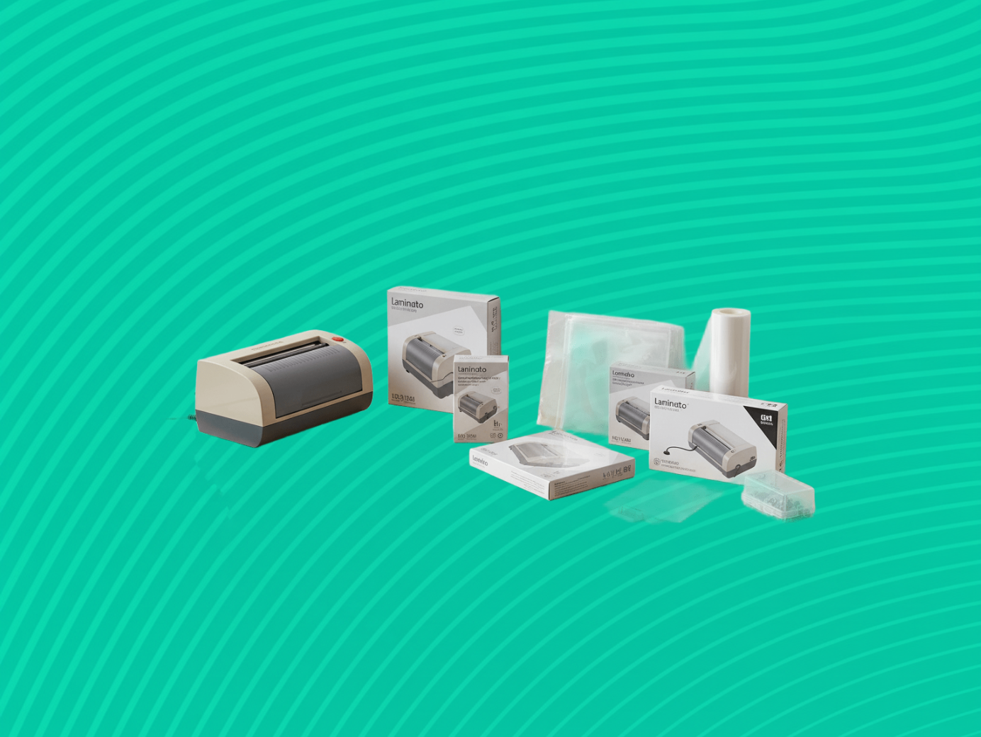 Varios insumos de impresión organizados en estanterías de almacén bien iluminado